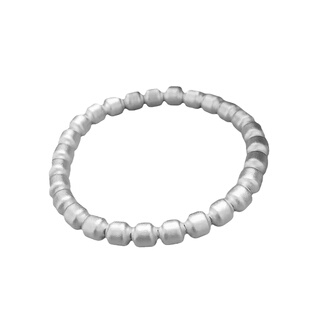 足银9999古法老型珠手链女纯银新款小众光面素圈圆珠手串简约时尚