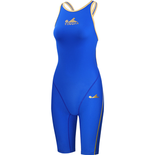 英发儿童泳衣专业比赛连体五分速干泳装训练竞技青少年及膝游泳衣