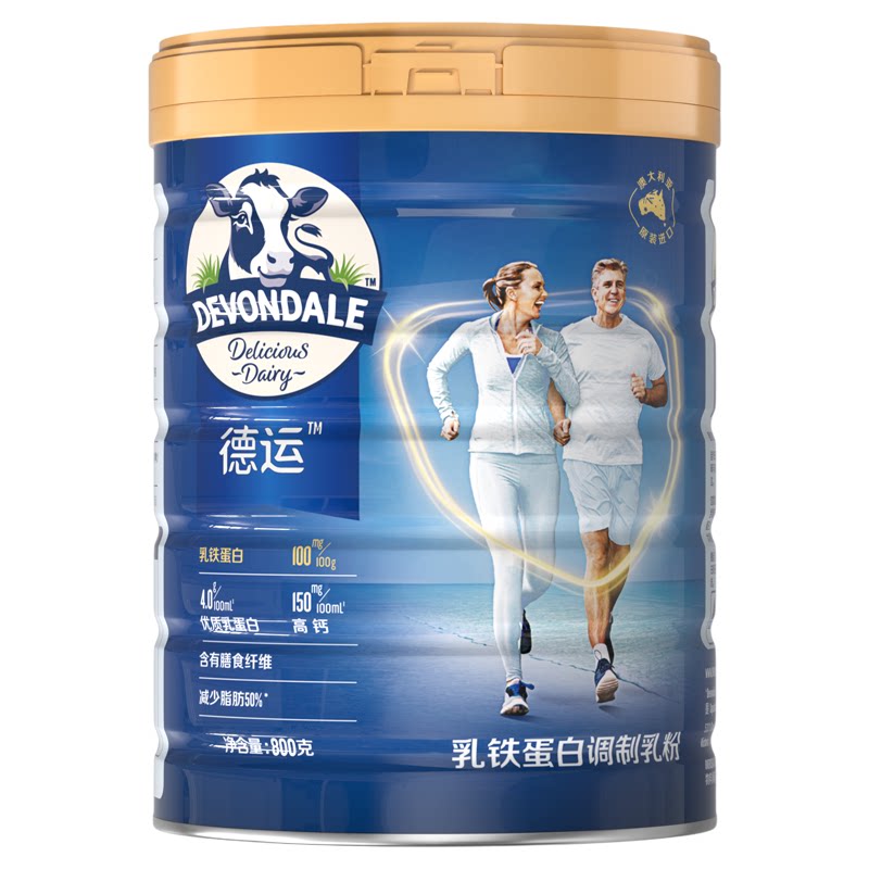 澳洲原装进口#德运乳铁蛋白高钙奶粉800g中老年0蔗糖低脂胖东来款