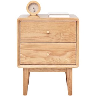 橡木工场全实木床头柜北欧橡木收纳储物柜现代简约卧室床边小柜子