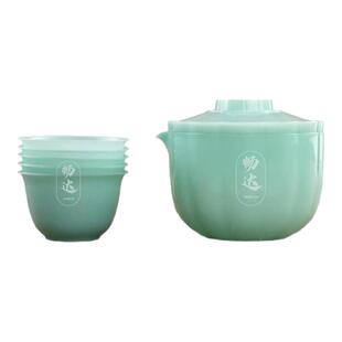 高档如玉杯一次性旅行茶具内含一壶五杯户外旅行围炉煮茶快客杯