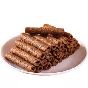 巧克力味蛋卷酥脆饼干独立包装办公室解馋下午茶休闲零食年货整箱