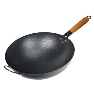 邓家刀铁锅氮化炒锅炒菜家用燃气灶老式圆底专用熟铁传统锤纹加厚