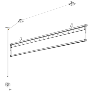 单杆晾衣架升降手摇式单根晒衣架手动阳台顶装家用晾衣杆室内凉衣