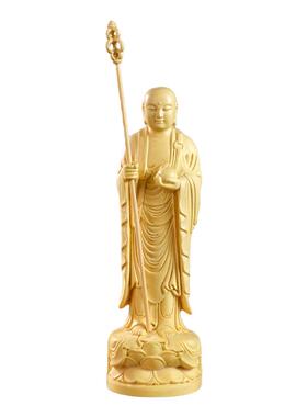 黄杨木雕刻地藏王家居装饰摆件