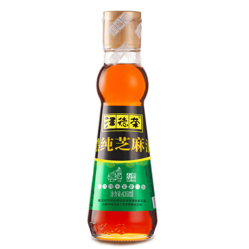 汪德荣435ml正宗小磨纯黑芝麻油