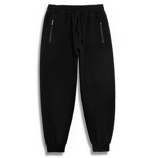 特大码春秋季卫裤男宽松纯色束脚肥佬胖子运动裤加肥加大男裤