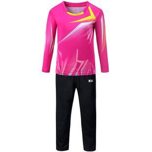 儿童羽毛球服套装长袖乒乓球服假两件裙长裤速干网球服春秋运动服