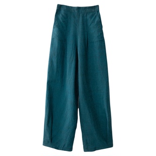 一丝牵双面穿100%桑蚕丝香云纱龟裂纹空气感奶奶裤真丝休闲弯刀裤