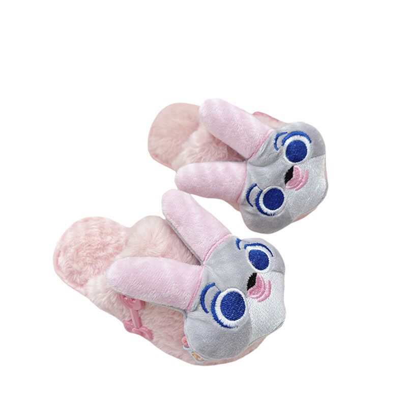 粉色冬季保暖棉拖鞋防滑可爱女童