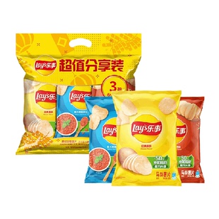 【宋雨琦推荐】乐事薯片超值分享装(原味/红烩/烧烤)70g×3零食