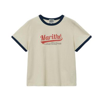 MARITHE字母印花圆领T恤