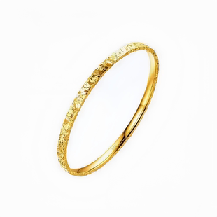 金店同款水贝黄金镯子金包银碎冰冰手镯女爆闪实心素圈手环送女友