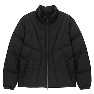 丁海寅明星同款0120冬Mind Bridge心桥黑色立领辑格保暖羽绒服