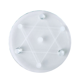 水晶柱阵盘金字塔七星摆放托盘底座DIY水晶球摆件底盘k9玻璃支架