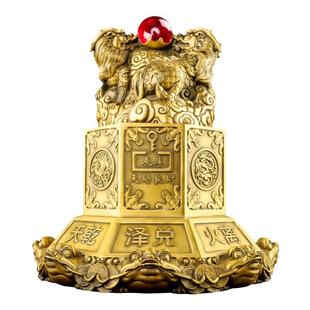 貔貅摆件黄铜聚宝盆八方来财八卦乾坤大财库客厅店铺装饰开业礼品