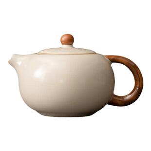 米黄汝窑大号西施壶功夫茶道茶具茶壶泡茶家用陶瓷泡茶器泡茶壶