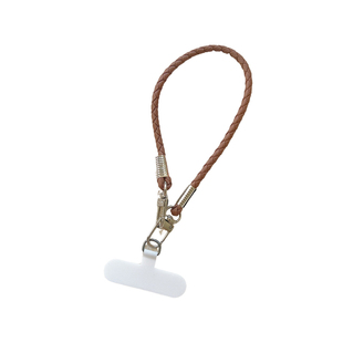 手机挂绳编织皮纹短款手腕绳小众高级感手绳防丢带夹片挂绳短绳女