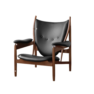 中古风真皮沙发椅高端客厅单人位椅子设计师阳台休闲椅酋长椅懒人