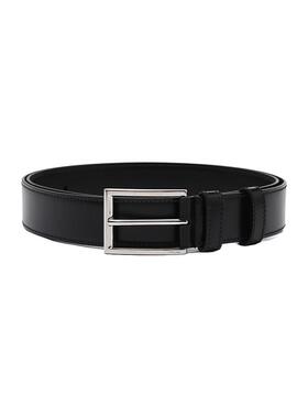 【自营】Prada/普拉达男士LOGO刻印简约针扣光面牛皮革腰带皮带