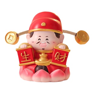 可爱小财神桌面小摆件和气生财办公室工位玄学招财装饰品新年礼物