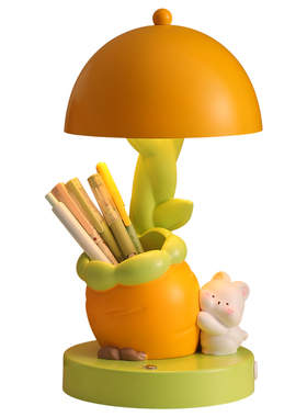 可爱兔子笔筒小夜灯摆件