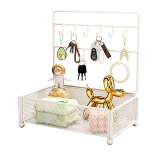 玄关钥匙架门口入户口罩收纳盒鞋柜上装饰置物架桌面挂墙整理挂篮