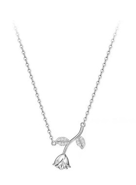 简约设计玫瑰花项链女轻奢小众百搭高级感花朵钛钢项链个性锁骨链