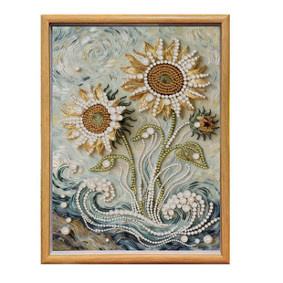 蓝色玫瑰diy珍珠画手工礼物解压花卉钻石粘贴画材料高级感装饰画