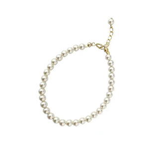 稀有迷你施家珍珠2mm正圆mini小珍珠手链通体美国14k包金双层叠戴