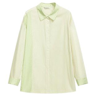 【薄荷曼波】播翻领拼接条纹衬衫女夏季商场同款衬衣BDR1CD0211