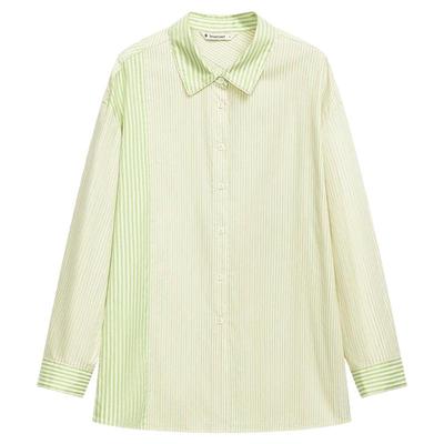 播纯棉条纹衬衫女商场同款