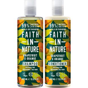 FaithInNature西柚甜橙洗护套装控油蓬松洗发水无硅油天然湿润清