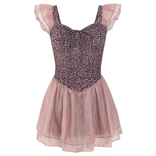 breezeholiday连体泳衣女复古豹纹泡温泉遮肚显瘦高级感连身泳装