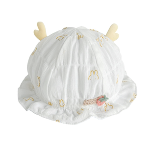 婴儿帽子春秋薄款渔夫帽防晒帽宝宝夏季胎帽新生儿小月龄遮阳帽