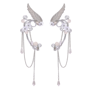 轻古风耳环手工精灵耳夹超仙流苏耳坠青丘狐同款耳饰无耳洞耳挂