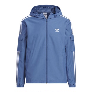 流光风Adidas阿迪达斯三叶草三条纹运动外套连帽夹克男女款KB1946
