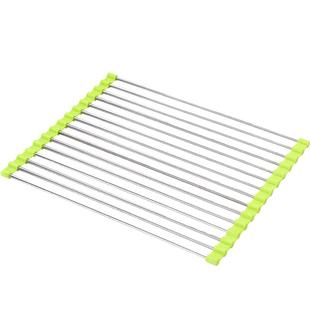 食品级硅胶厨房洗手盆滤水架水槽置物架可折叠水卷帘沥水架不锈钢