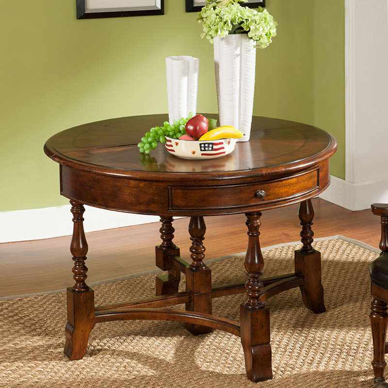 美式餐桌可折叠伸缩桌实木饭桌圆形小户型餐台半圆玄关桌子现货