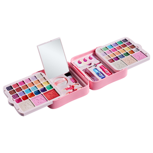 儿童化妆品玩具女孩公主风无毒女孩美妆手提箱套装便携收纳盒彩妆