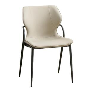 意式极简圆桌餐椅高级感设计师北欧岛台椅子简约现代靠背椅梳妆椅