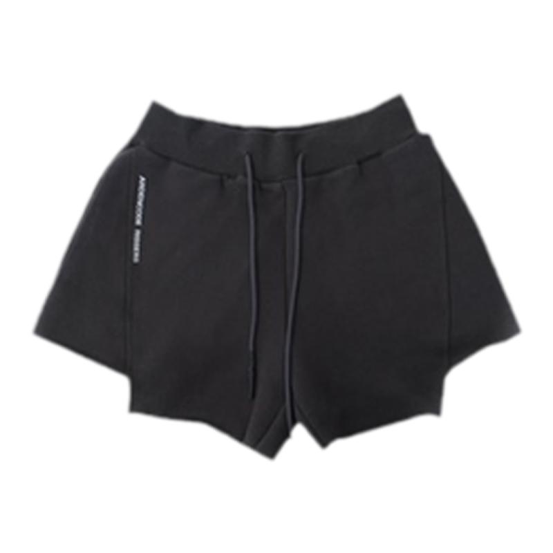 ARDENCODE R丨女款毛边松紧休闲高腰宽松超短裤夏季潮ins