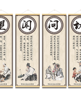 望闻问切挂布中医养生文化挂画