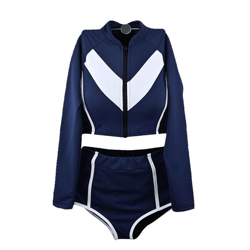 韩国防晒速干潜水服女分体长袖浮潜水母衣情侣游泳衣女网红冲浪服