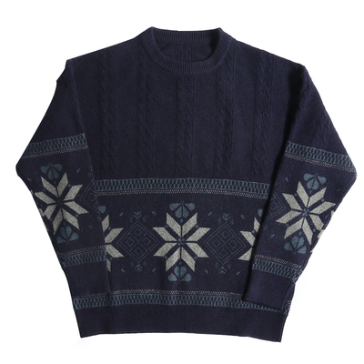 慵懒风针织圆领男女通穿毛衣