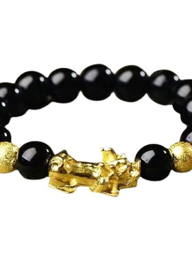 8mm黑石手链女款情侣手链生日礼物闺蜜手链简约手链首饰品民族风