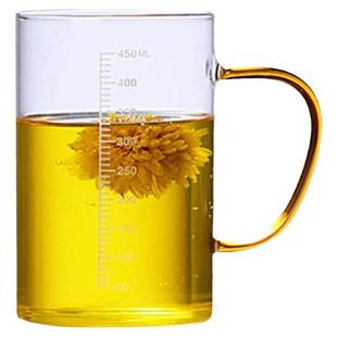 家用耐高温牛奶杯微波炉可加热专用玻璃杯带刻度杯子早餐喝奶水杯