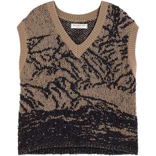 EXCEPTION例外女装中式马甲女款冬季马夹背心女外搭大V领设计