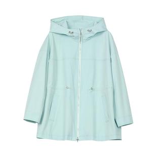 Yifini/易菲宽松连帽抽绳收腰风衣女春秋新款通勤小个子外套