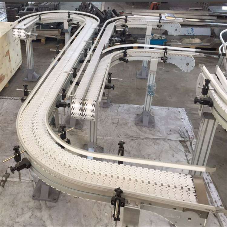 103柔性链板输送机纸盒玻璃瓶宝特瓶输送线 铝型材输送线 食品级